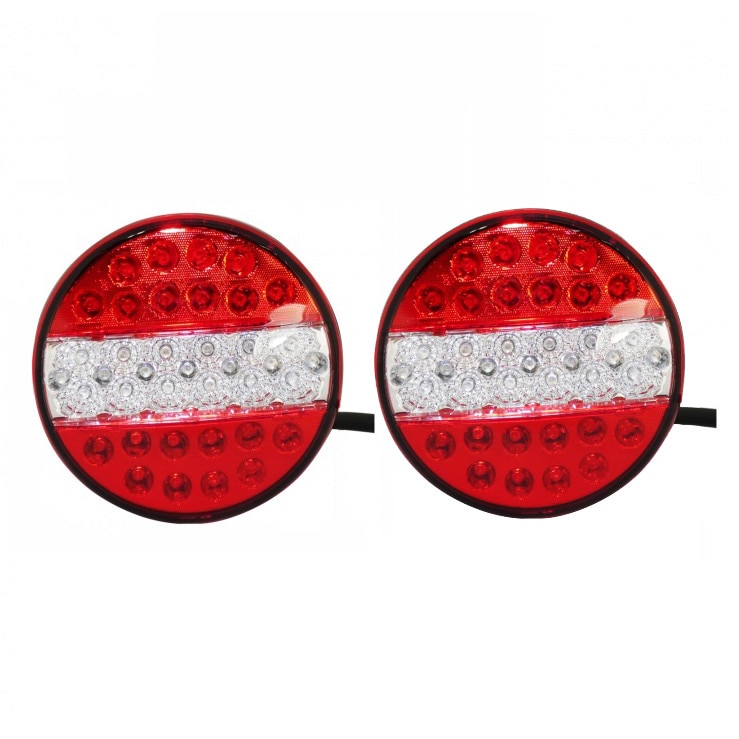 Set 2X Lampi Auto LED Spate Flexzon,Rotunda ( Tip Hamburger) 3, Ø140mm , Remorca, Camion, Trailer, 12V-24V