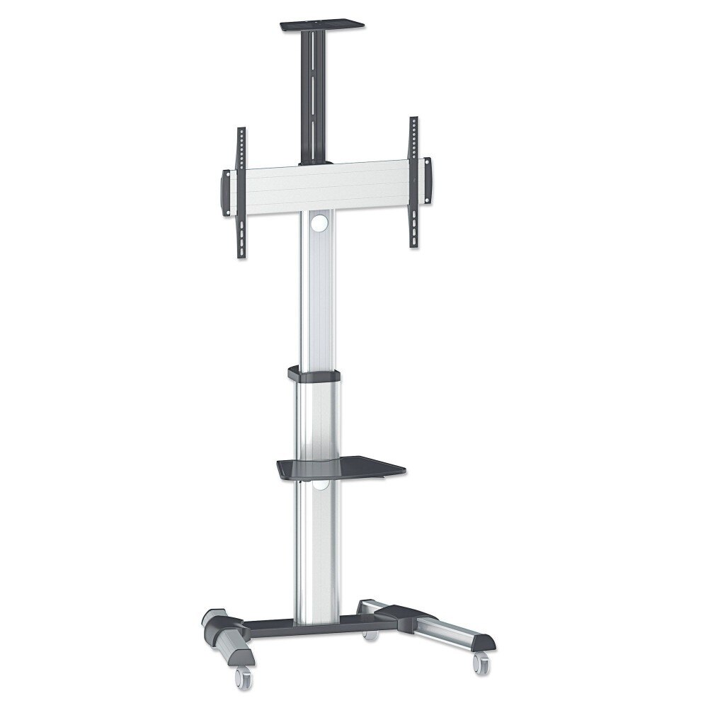 Stand TV mobil pe roti, 37-70 inch, reglabil, raft echipamente multimedia, MANHATTAN, gri, ICA-TR15MI