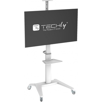 Stand TV mobil pe roti, 37-70 inch, raft suport multimedia, reglabil, TECHLY, alb, ICA-TR48W Stand TV mobil pe roti, 37-70 inch, raft suport multimedia, reglabil, TECHLY, alb, ICA-TR48W
