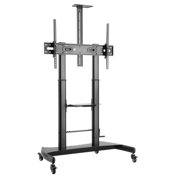 Stand TV mobil pe roti, raft pentru dispozitive multimedia,60-100 inch, reglabil, TECHLY, negru, ICA-TR36 Stand TV mobil pe roti, raft pentru dispozitive multimedia,60-100 inch, reglabil, TECHLY, negru, ICA-TR36