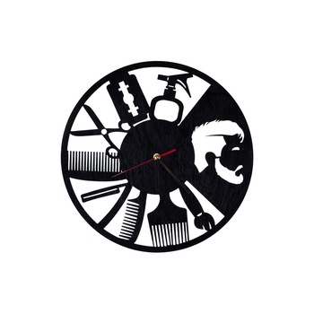 Ceas Personalizabil de lemn decorativ Barbershop 25 cm x 25 cm Ceas Personalizabil de lemn decorativ Barbershop 25 cm x 25 cm