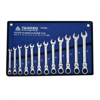 Set chei combinate inelare cu clichet 12 elemente 8-19mm TA1203 TAGRED Set chei combinate inelare cu clichet 12 elemente 8-19mm TA1203 TAGRED