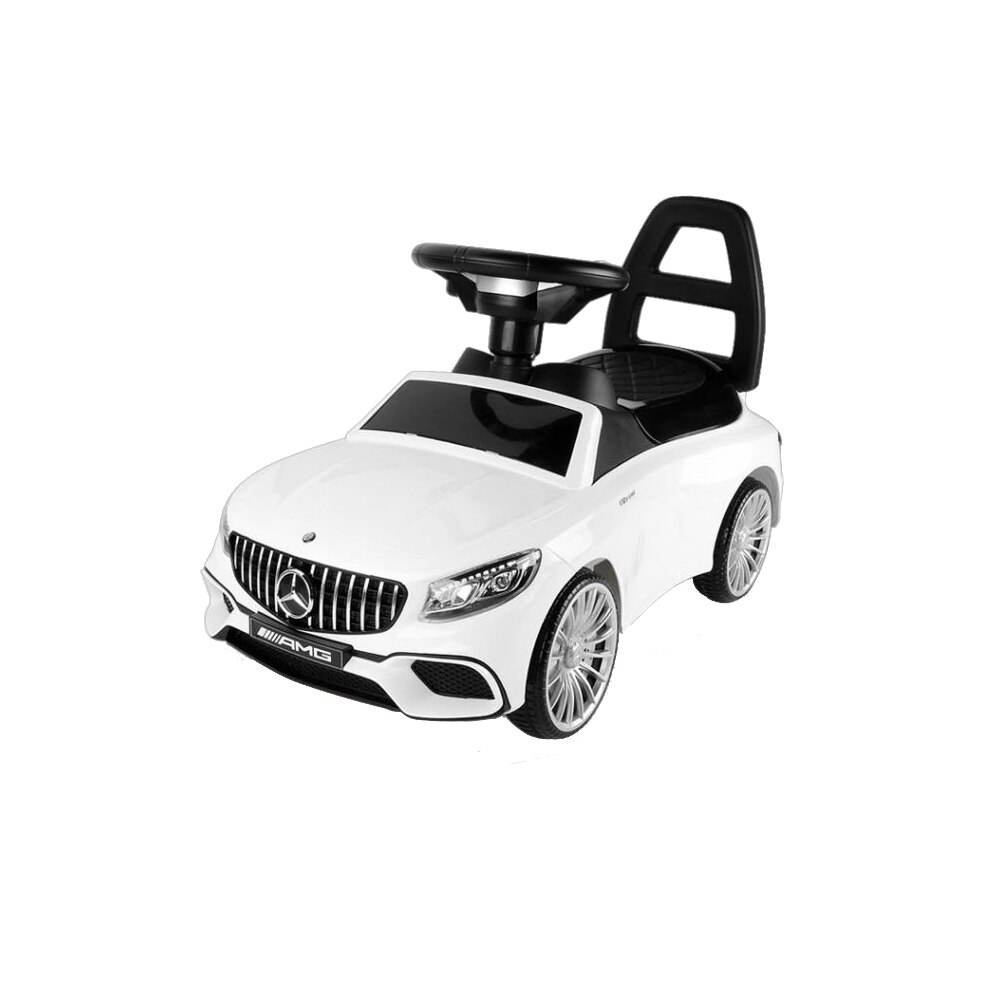 Masinuta de Impins Bigshot CUB5528W, Model Mercedes, Compartiment pentru Depozitare Amplasat Sub Scaun, Spatar, Alb-Negru