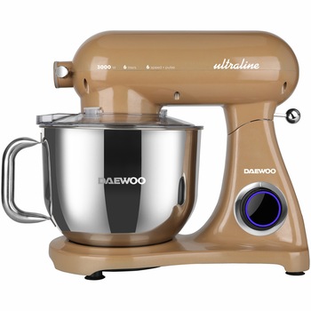 Mixer cu bol Daewoo DHM300C, 3000 W, 6 trepte de viteza + functia Pulse, capacitate bol inox 6 l, corp complet aluminiu, accesorii incluse:tel, carlig framantare, palete amestecare, Crem Mixer cu bol Daewoo DHM300C, 3000 W, 6 trepte de viteza + functia Pulse, capacitate bol inox 6 l, corp complet aluminiu, accesorii incluse:tel, carlig framantare, palete amestecare, Crem