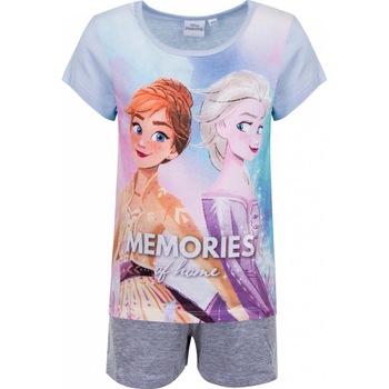 Pijama Frozen Memories maneca scurta 9352, Gri Pijama Frozen Memories maneca scurta 9352, Gri