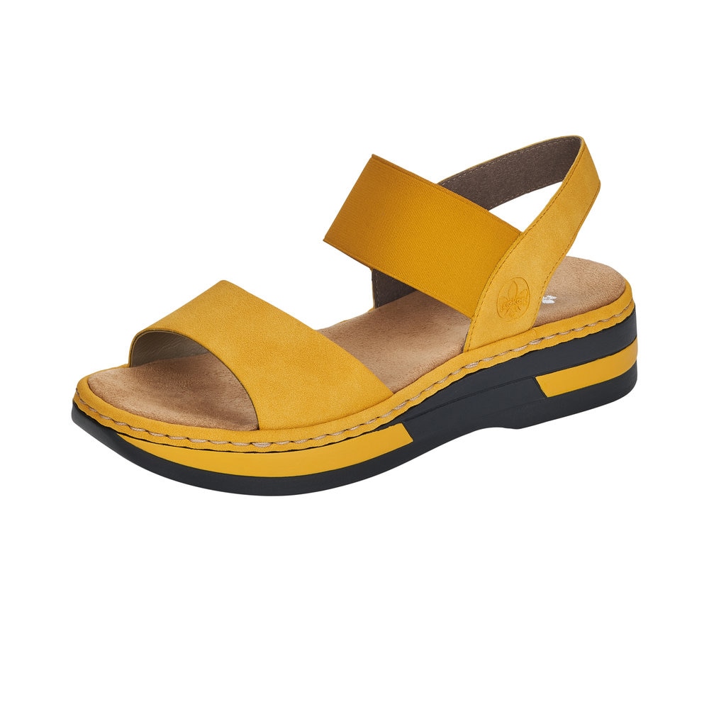 Sandale casual dama, piele ecologica, V5910-68 11591, Galben