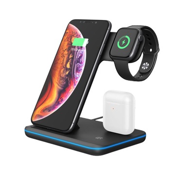 Incarcator Statie de Incarcare Wireless 3 in 1 Z5 Qi, Ultra Fast Charge 15W, Touch Control, Lightning & Micro USB, USB Type C, indicatori LED, compatibil iPhone, iWatch, Airpods, iOS & Android, negru Incarcator Statie de Incarcare Wireless 3 in 1 Z5 Qi, Ultra Fast Charge 15W, Touch Control, Lightning & Micro USB, USB Type C, indicatori LED, compatibil iPhone, iWatch, Airpods, iOS & Android, negru