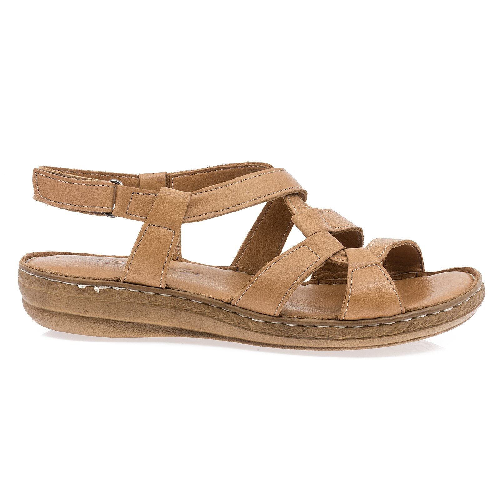 Sandale dama, Caspian, Cas-459-T453, casual, piele naturala, Tabac