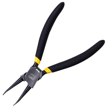 Cleste drept pentru indoituri interioare 7 inch Deli Tools EDL0341, Negru/Galben Cleste drept pentru indoituri interioare 7 inch Deli Tools EDL0341, Negru/Galben
