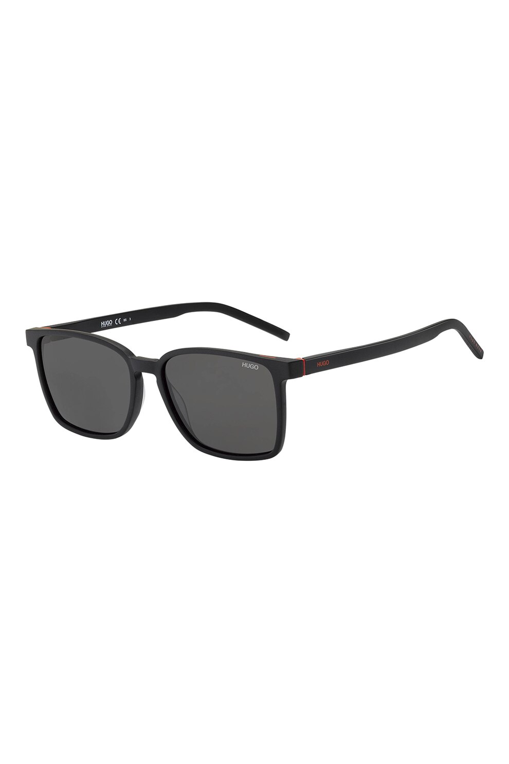 HUGO, Ochelari de soare patrati, Negru/Oranj mandarina, 56-16-140 Standard