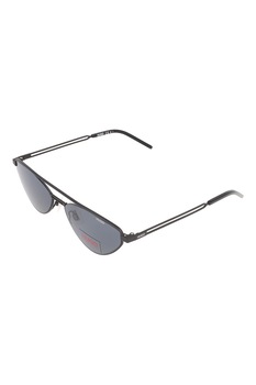 HUGO, Ochelari de soare cat-eye cu rama metalica, Negru stins/Alb, 57-16-145 Standard HUGO, Ochelari de soare cat-eye cu rama metalica, Negru stins/Alb, 57-16-145 Standard