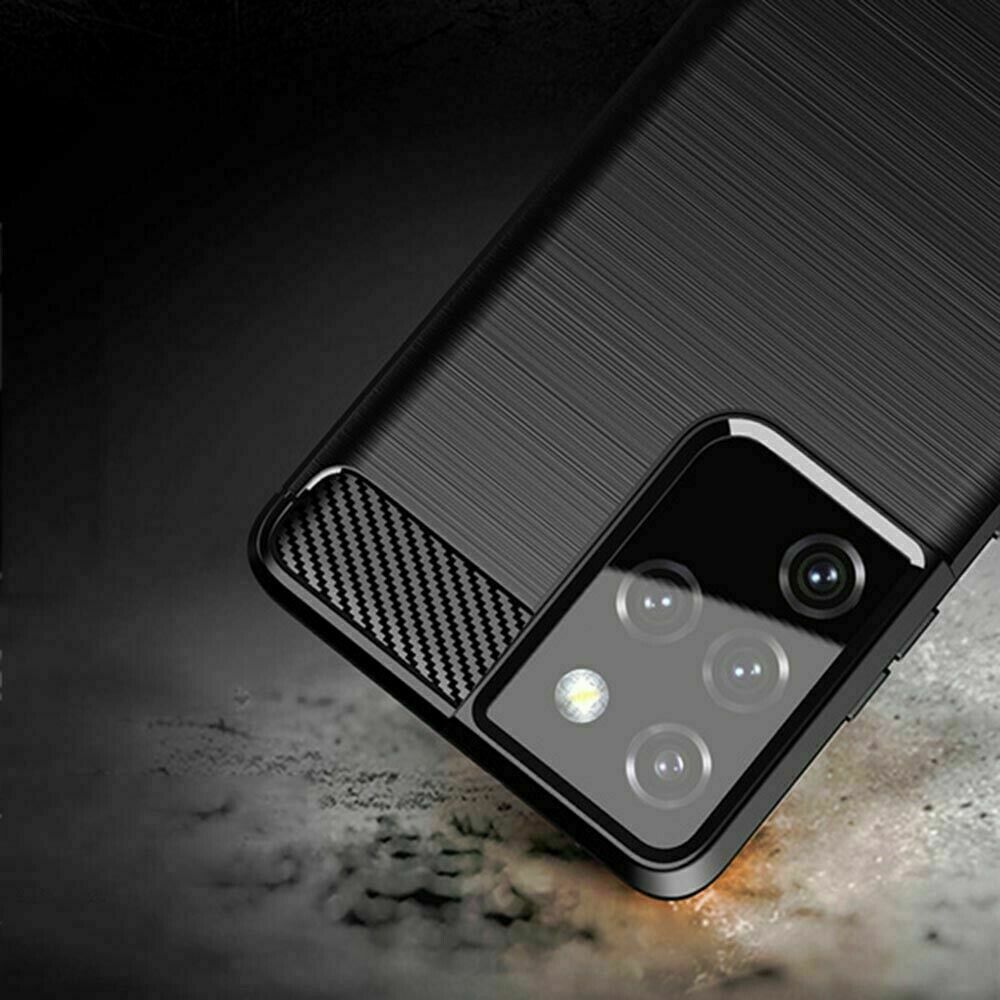 Husa protectie Forcell carbon pentru Samsung Galaxy S21 Ultra, negru