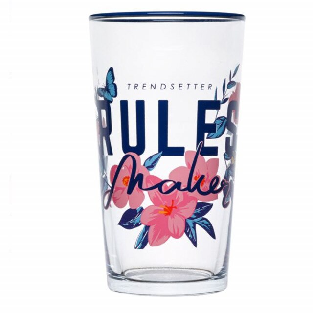 Pahar Pufo Rules Maker din sticla pentru bauturi, 600 ml