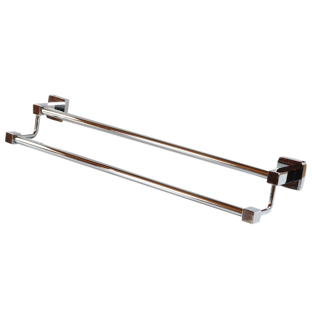 Suport prosop dublu Smack 28648 din alama, finisaj cromat, cu doua braturi fixe