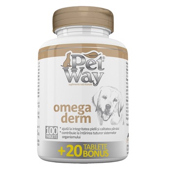 Supliment nutritiv pentru caini Petway Omega Derm, 120 tablete Supliment nutritiv pentru caini Petway Omega Derm, 120 tablete