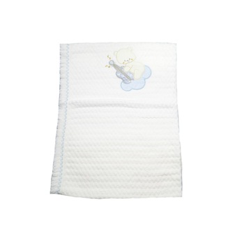 Pled 95 x 85 cm pentru baieti Mini Junior 1032, Alb Pled 95 x 85 cm pentru baieti Mini Junior 1032, Alb