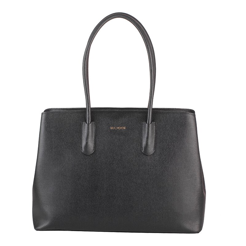 Geanta din piele naturala, Rossi, RSS84305, 36x26x13cm, Negru