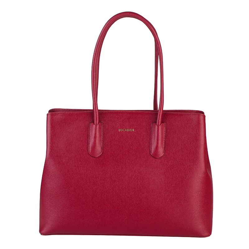 Geanta din piele naturala, Rossi, RSS84304, 36x26x13cm, Visiniu
