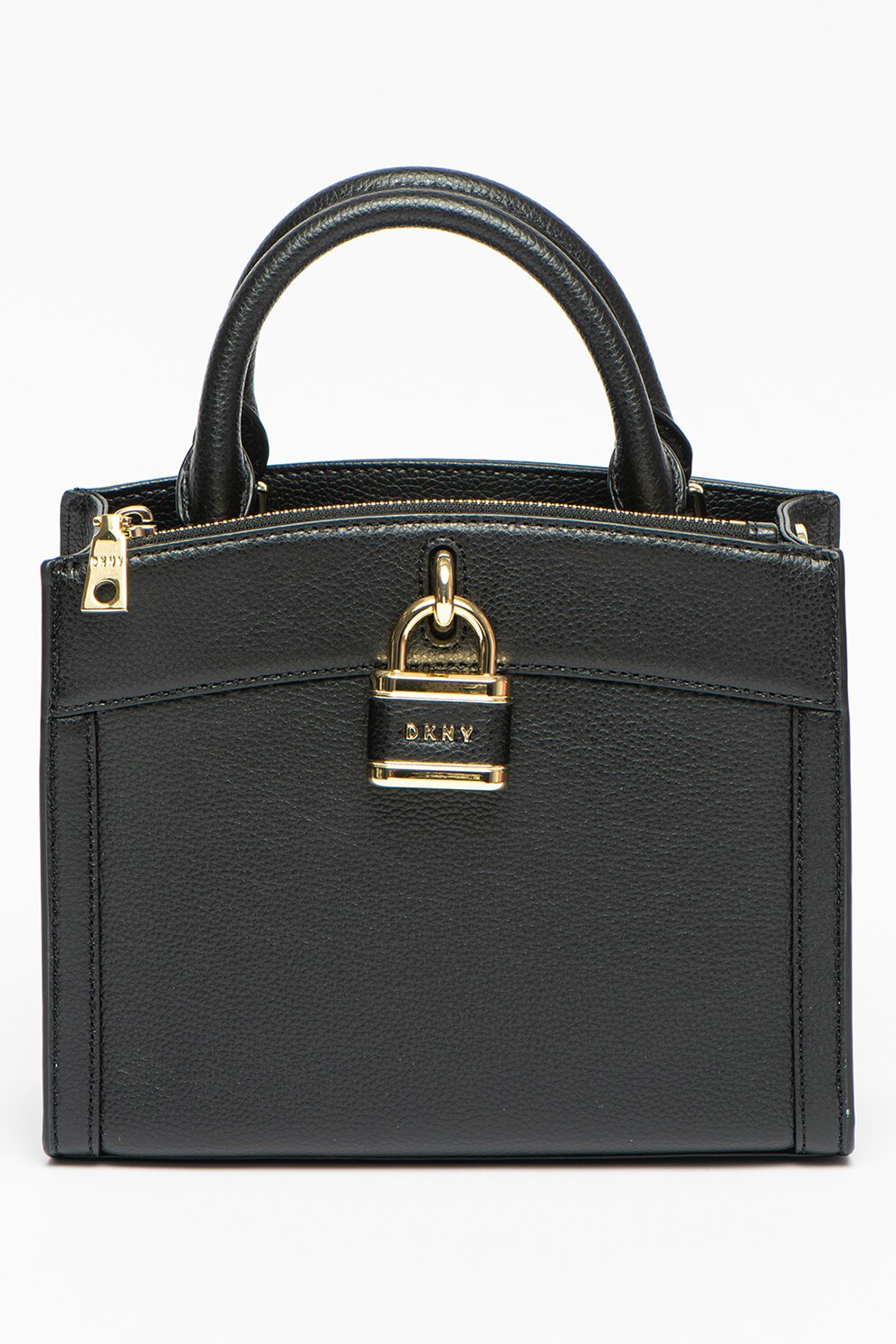 DKNY, Geanta de piele cu bareta de umar Ella, Negru