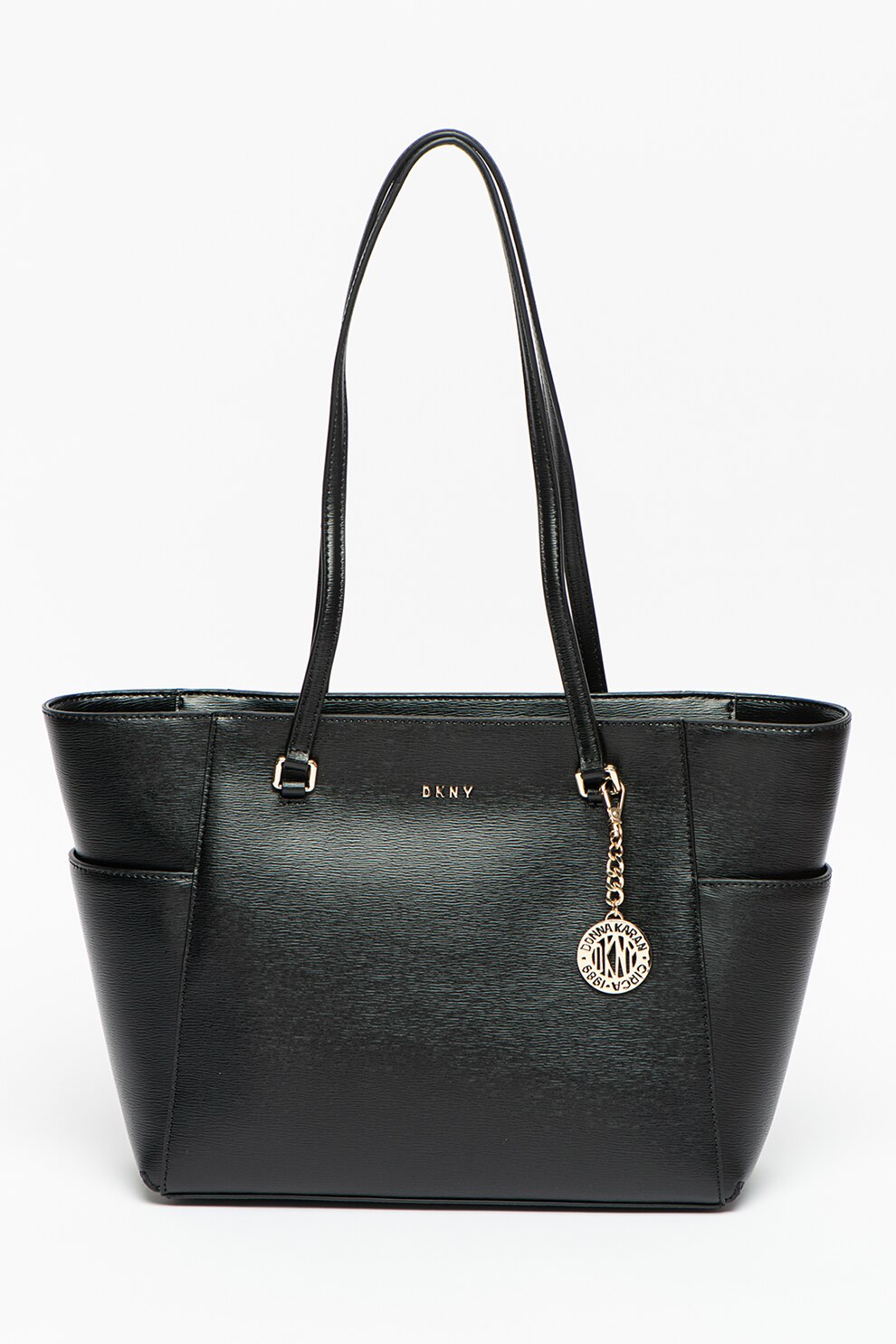 DKNY, Geanta shopper de piele Bryant, Negru