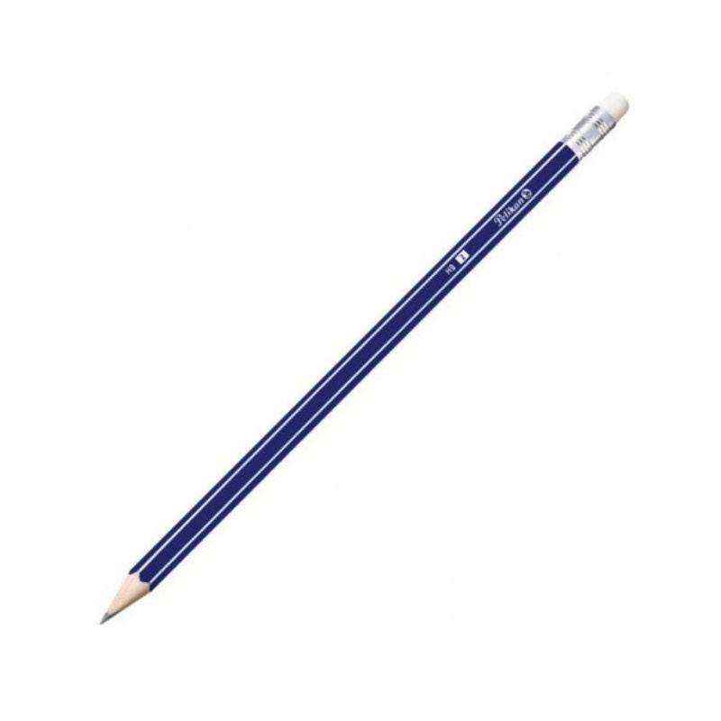 Set Creioane Pelikan HB cu radiera, 12 buc, Lemn