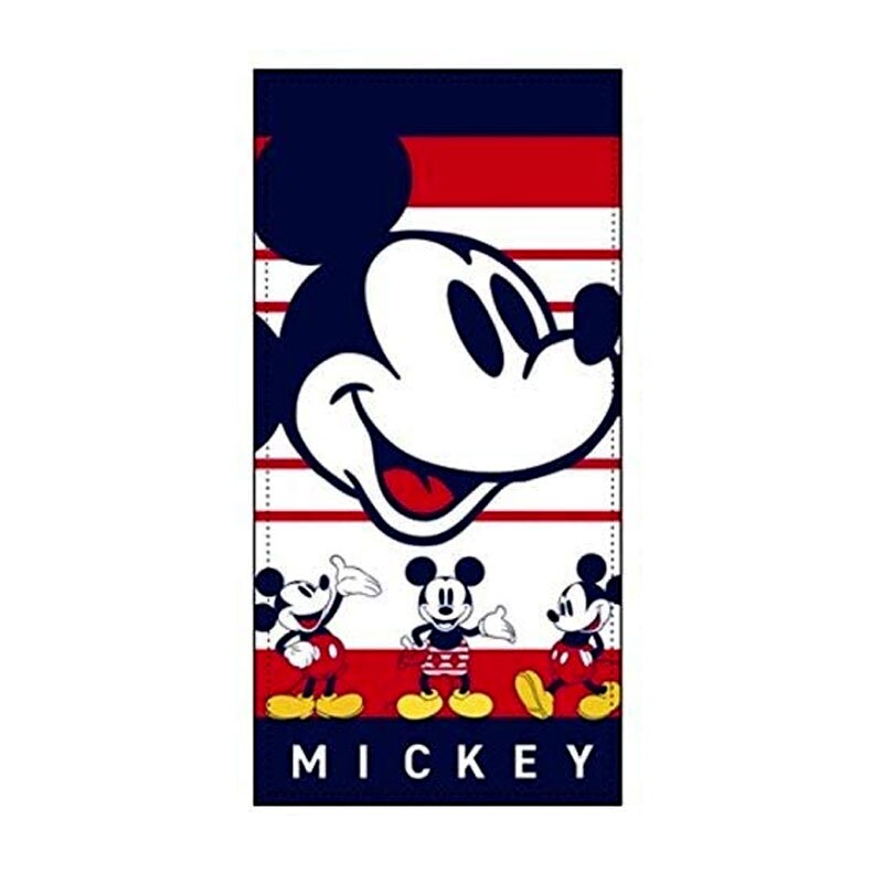 Prosop pentru plaja microfibra Mickey Mouse 70 x 140 cm Alb/Bleumarin