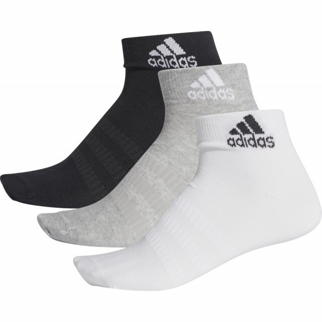 Set 3 perechi sosete Adidas Light Ankle, Alb/Gri/Negru