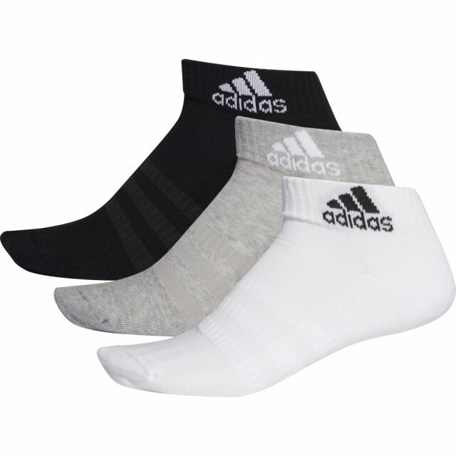 Set 3 perechi sosete Adidas Cushioned Ankle, Alb/Gri/Negru