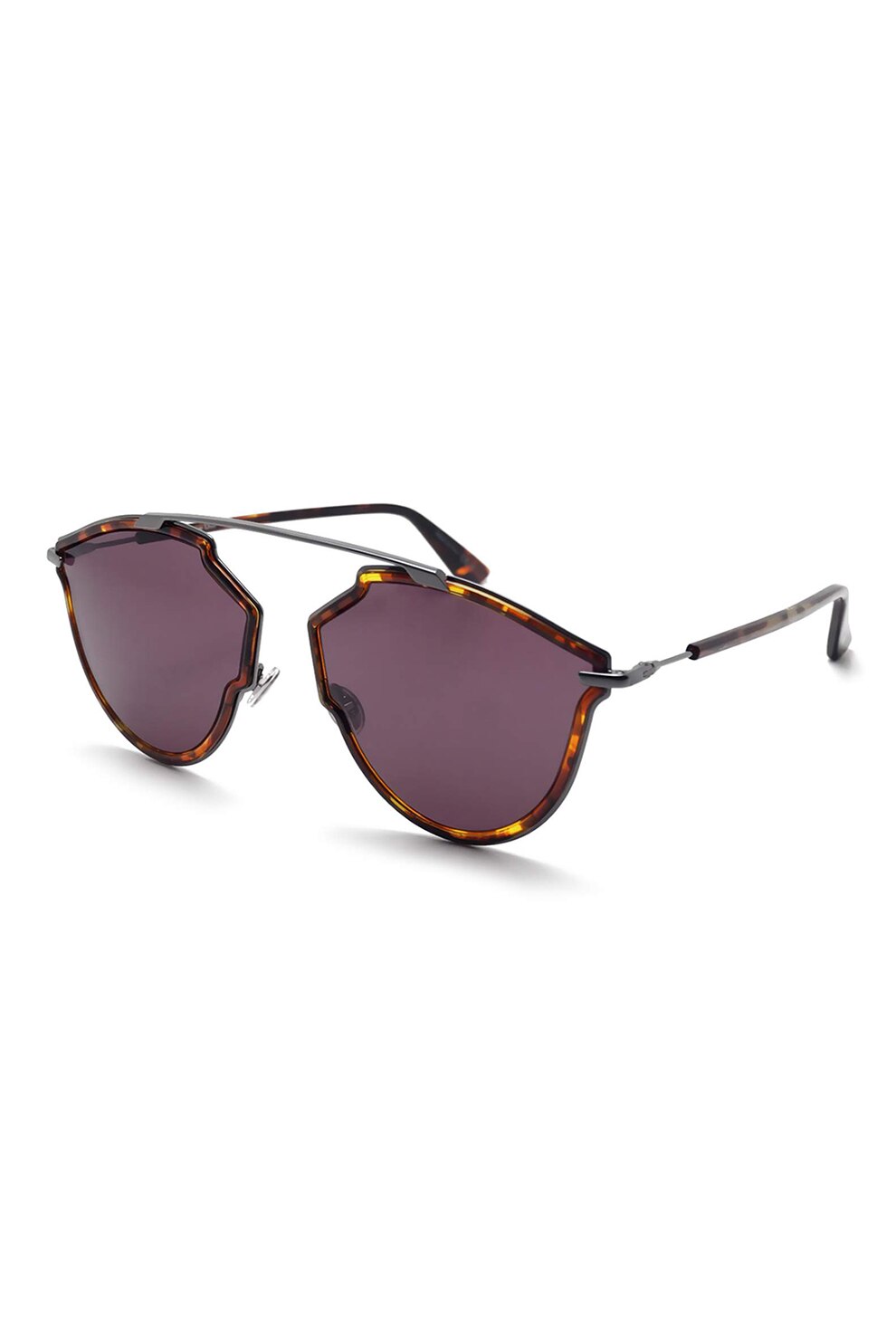 DIOR, Ochelari de soare cu rama cu model tortoise, Negru/Maro, 58-17-145 Standard