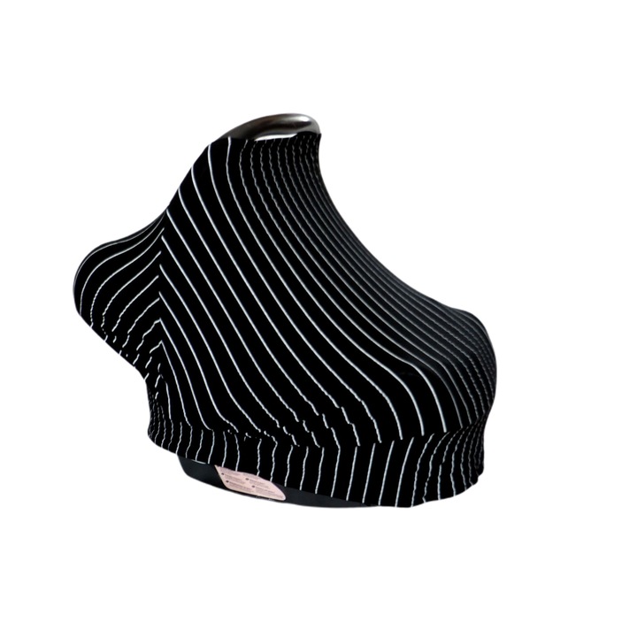 Husa protectie multifunctionala din bumbac 7 in 1 negru cu dungi albe