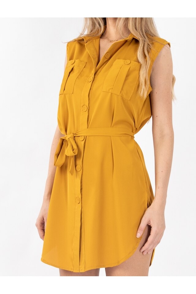 Rochie Dama Clair Mustar