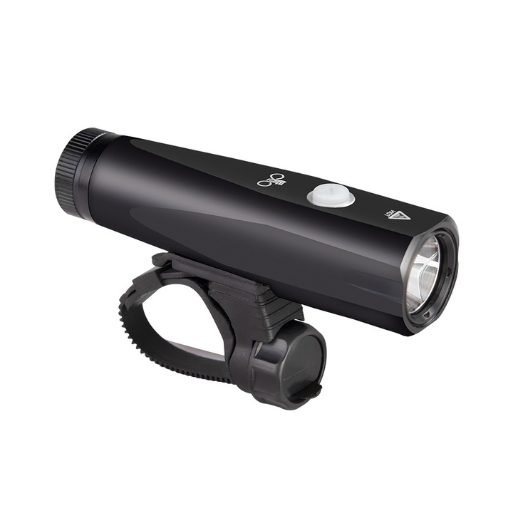 Lanterna LED bicicleta Forever, incarcare USB, din aluminiu, rezistenta la apa, 11.5 cm