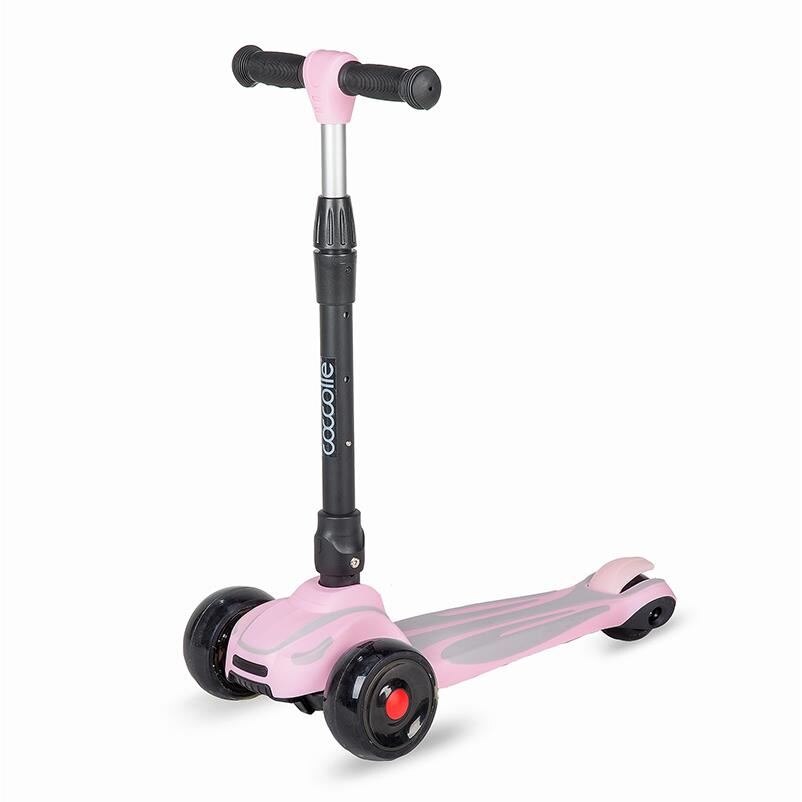 Trotineta pliabila cu trei roti Coccolle Muvio, luminite LED, pana la 50 kg, Blush Pink