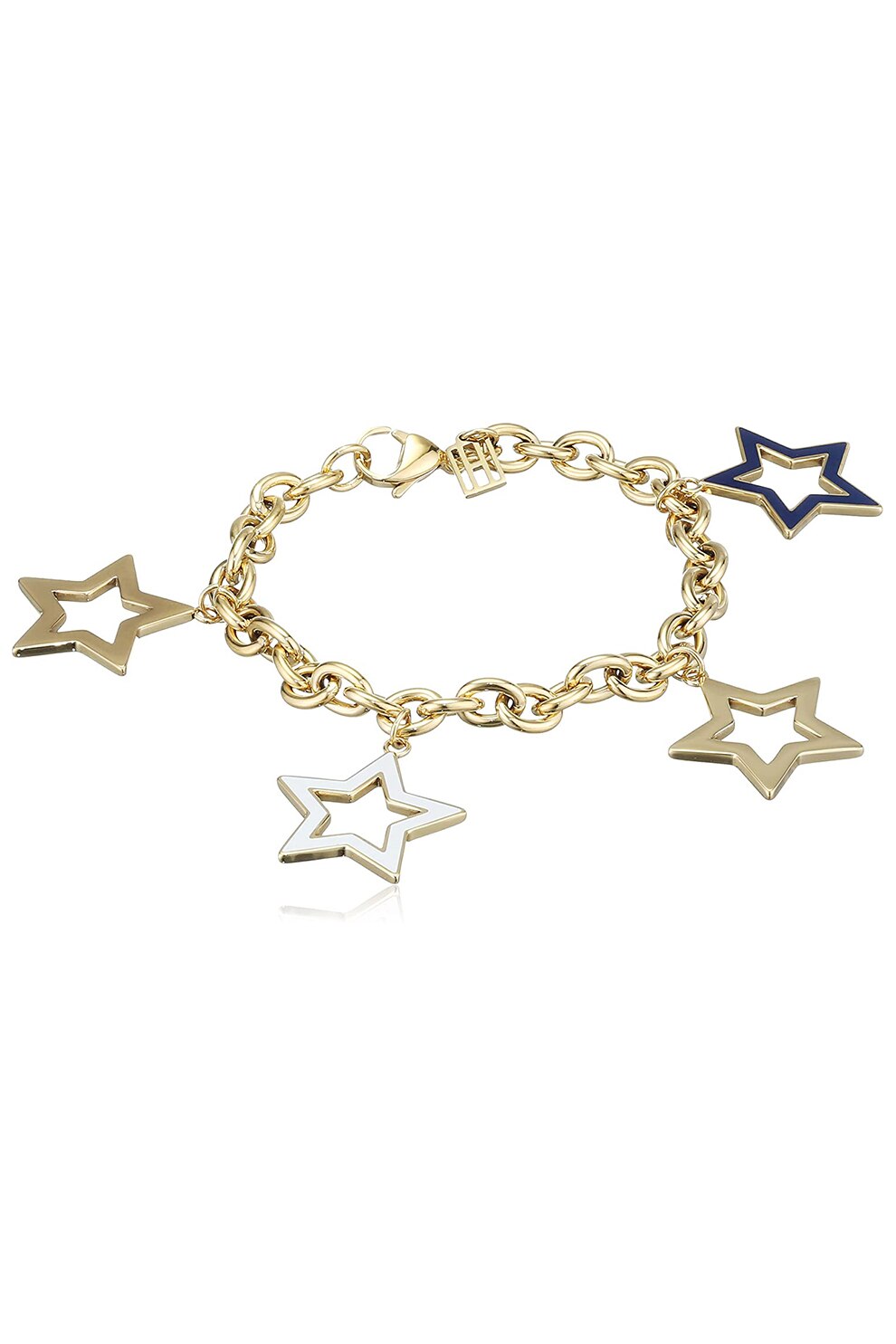 Tommy Hilfiger, Bratara cu talismane in forma de stea, Auriu