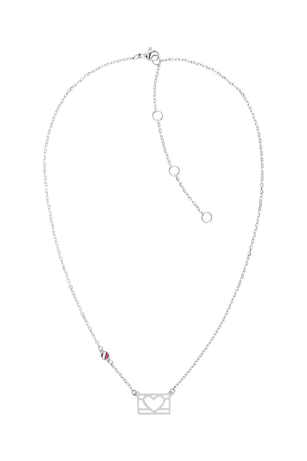 Tommy Hilfiger, Colier din otel inoxidabil cu pandantiv inima, Argintiu