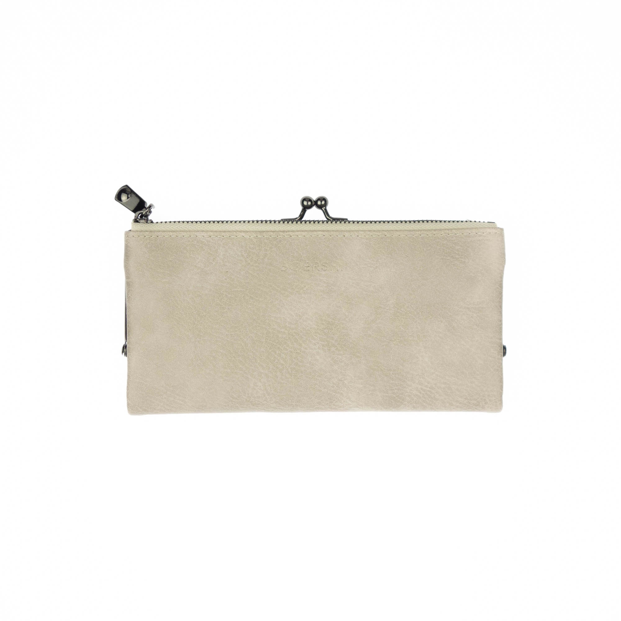 Portofel de dama, din piele ecologica, Gri, cu clips metalic, 19x10x2 cm - PR492