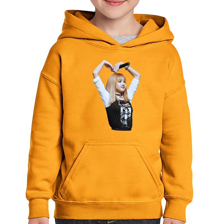 Hanorac copii Lisa Blackpink Kpop K Pop Singer, Portocaliu