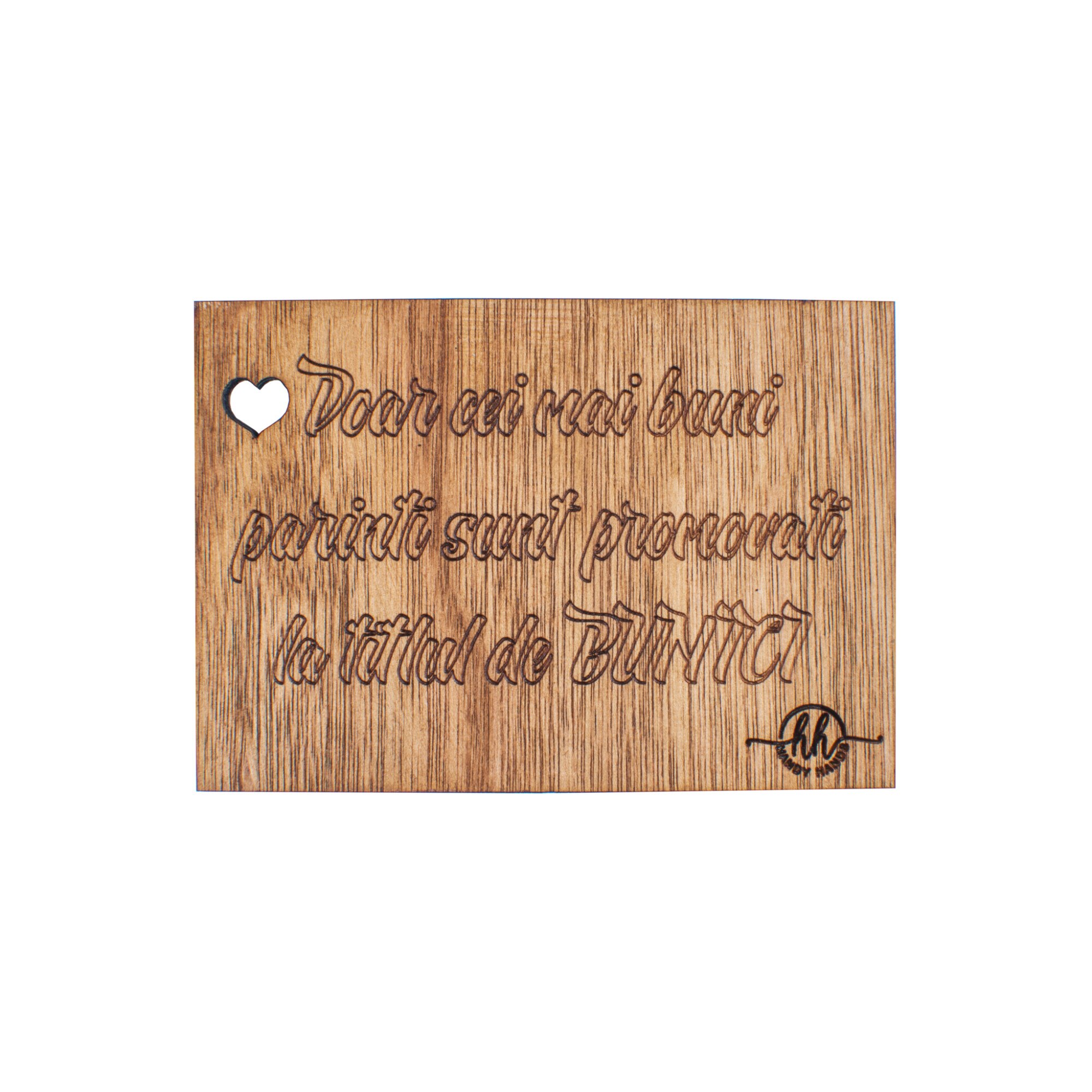 Card Personalizabil, HandyHands, anunt membru nou de familie pentru bunici din lemn 15 cm x 10 cm