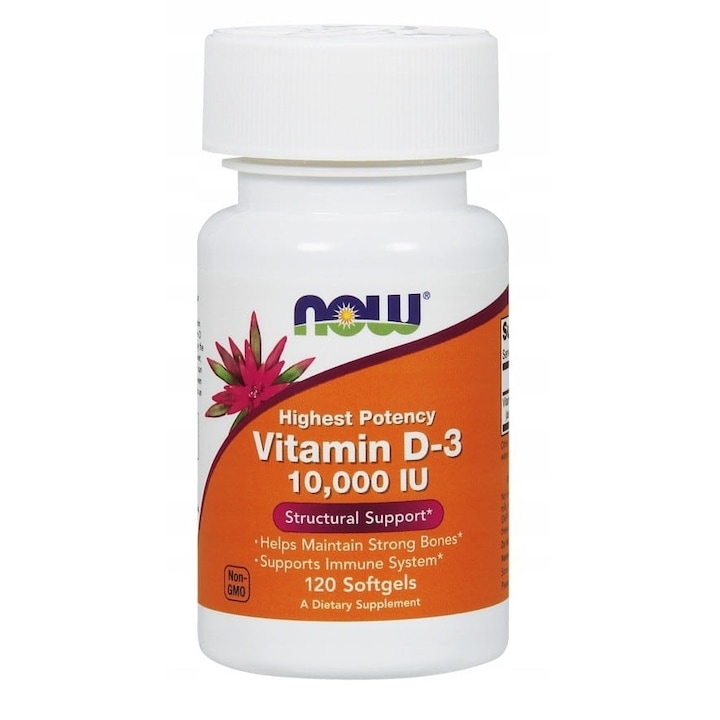 Витамин D3 Now Foods, 10000 IU, 240 гел капсули