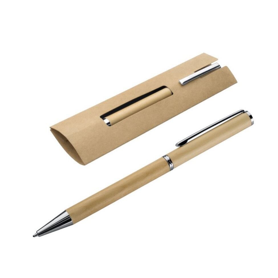 Pix - Wooden Heywood 13.5 cm, Cu buton, Maro