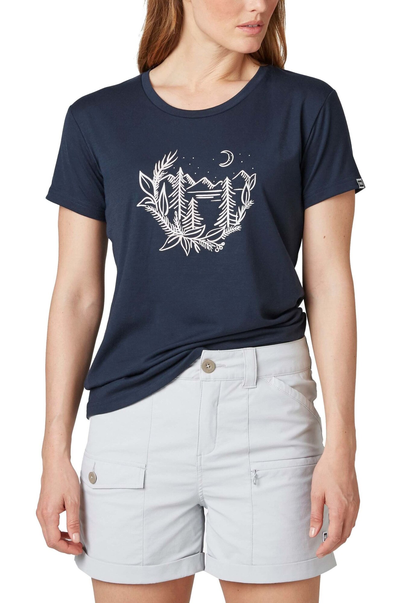 Tricou de dama, Helly Hansen W Skog Graphic T-Shirt, Bluemarin, M