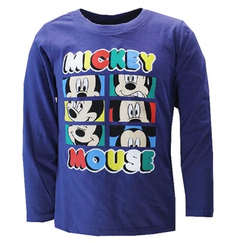 Bluza maneca lunga, Mickey Mouse, bleumarin Bluza maneca lunga, Mickey Mouse, bleumarin