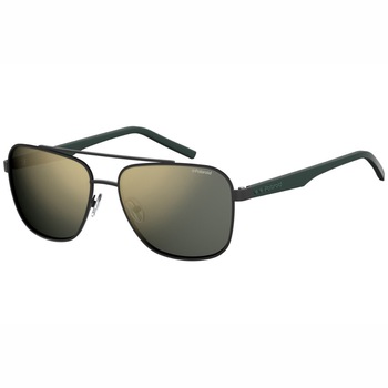 Ochelari de soare barbati Polaroid Rectangular Matte Black/Green/Mirrored Gold Polarized PLD2044/S 003/LM Ochelari de soare barbati Polaroid Rectangular Matte Black/Green/Mirrored Gold Polarized PLD2044/S 003/LM
