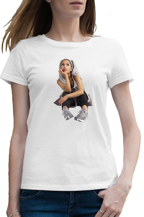 Női póló Ariana Grande Thank U Next Merch, fehér, S-es méret