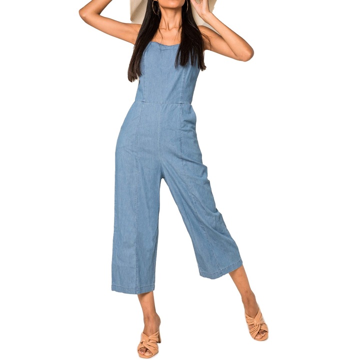 Nyári jumpsuit Nina Carter, pamut, kék, Kék