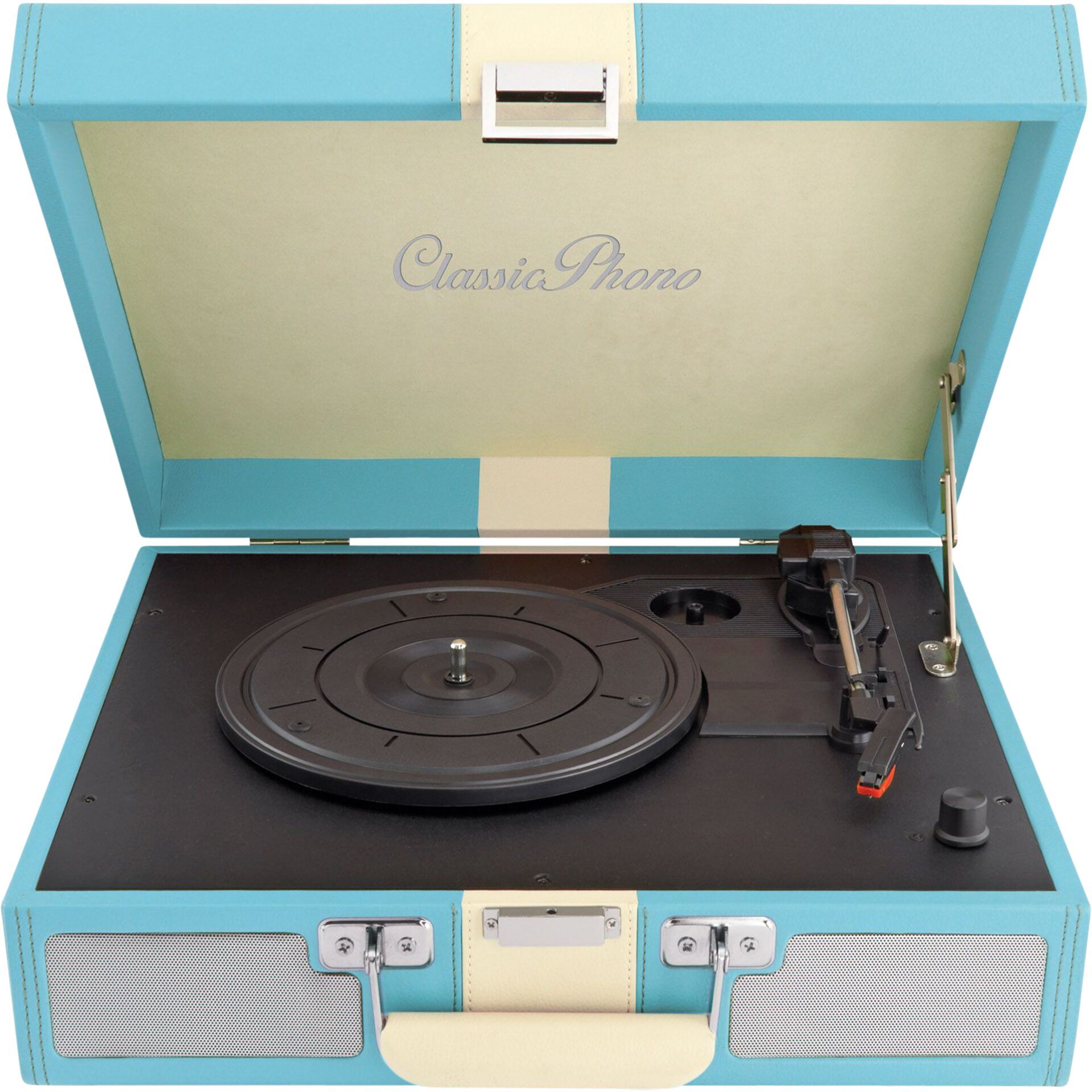 Pick-Up Lenco TT33BLUE, Design Retro de tip servieta, Albastru