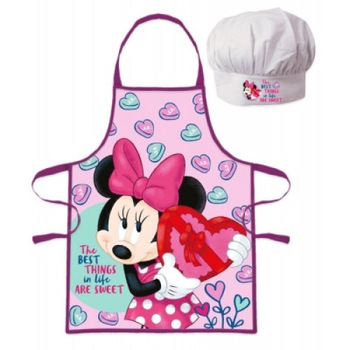 Set sort si boneta de bucatar Minnie Mouse Sweet Roz Set sort si boneta de bucatar Minnie Mouse Sweet Roz