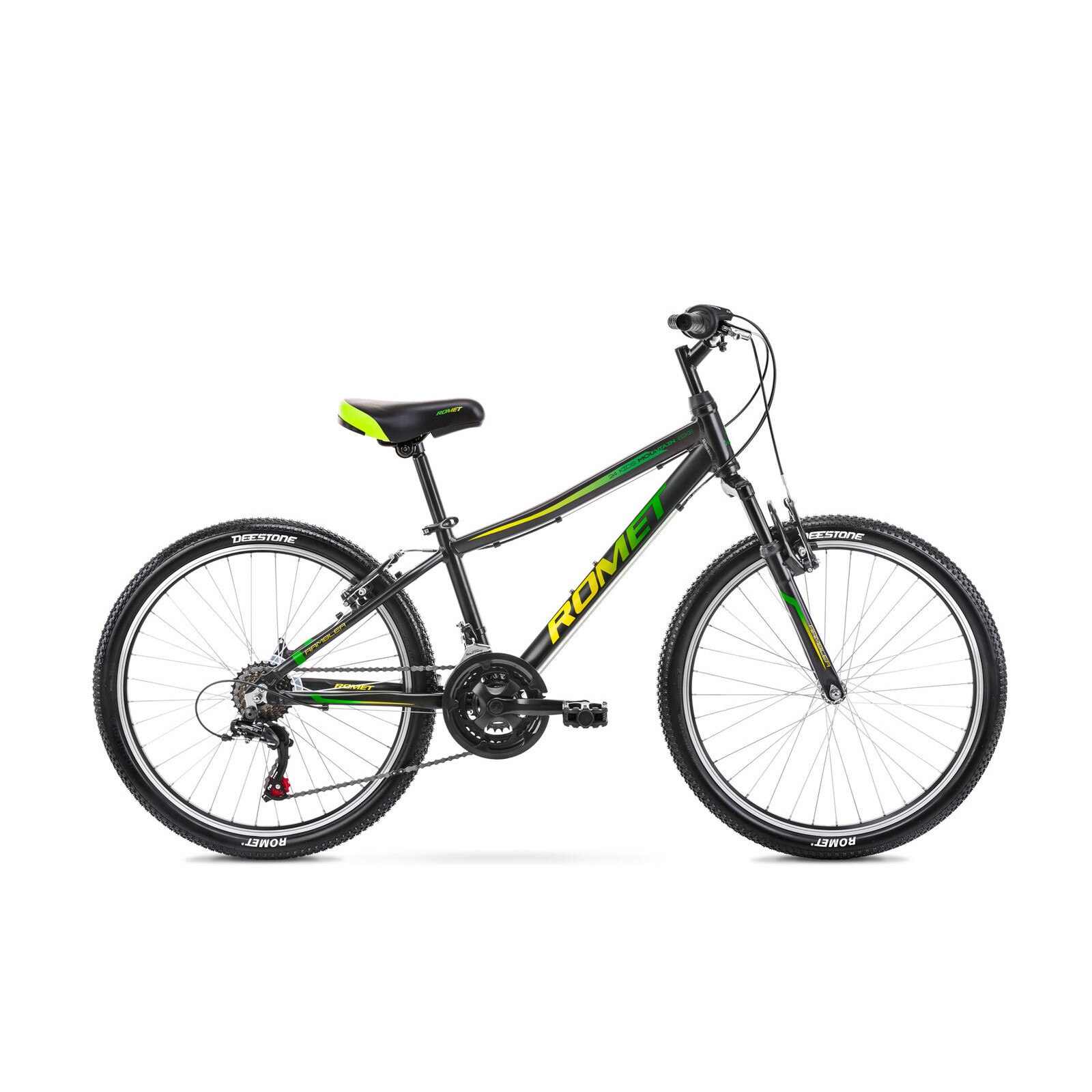 Bicicleta pentru copii Romet Rambler 24 S/13 Negru/Verde 2021