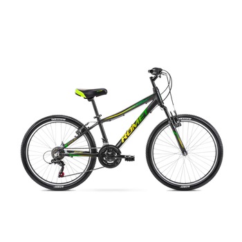 Bicicleta pentru copii Romet Rambler 24 S/13 Negru/Verde 2021 Bicicleta pentru copii Romet Rambler 24 S/13 Negru/Verde 2021