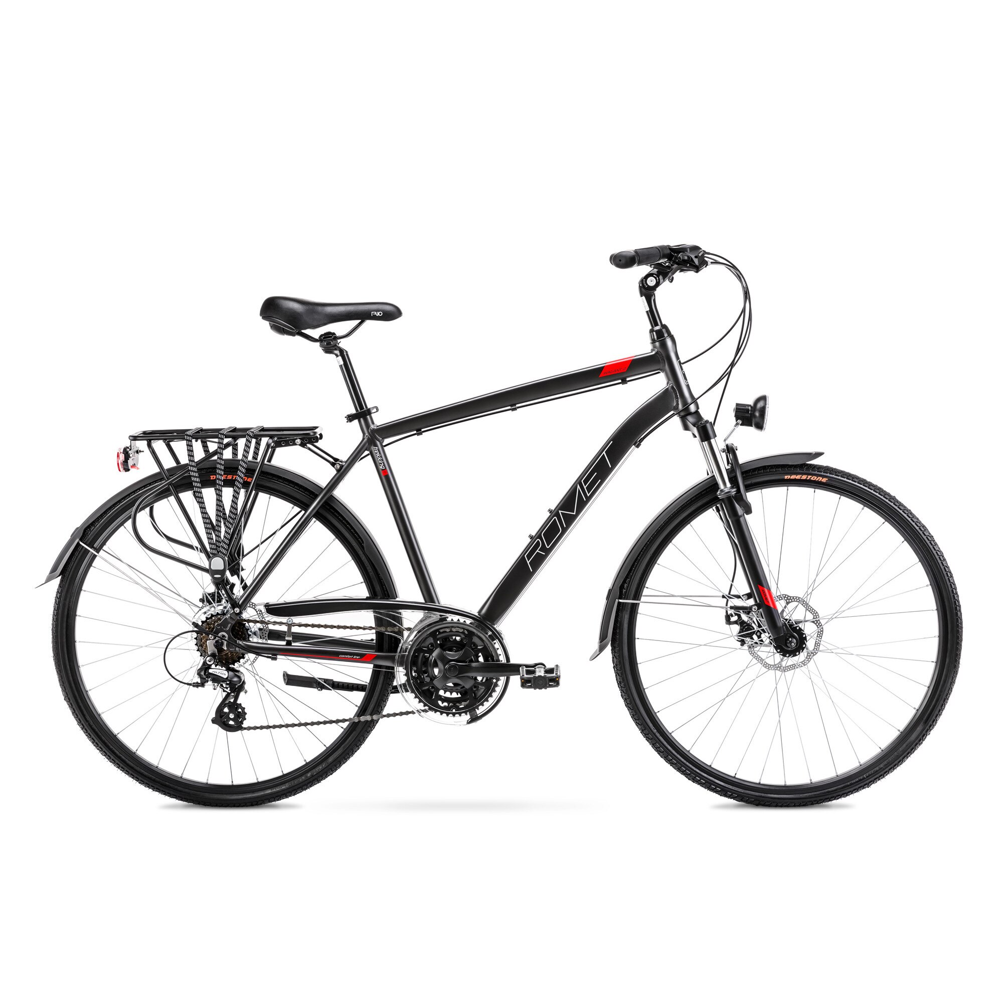 Bicicleta de trekking pentru barbati Romet Wagant 2 M/19 Negru/Rosu 2022